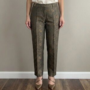 Banana Republic 2P Martin Fit Gold Brocade Pant Petite Formal Wedding Guest Luxe